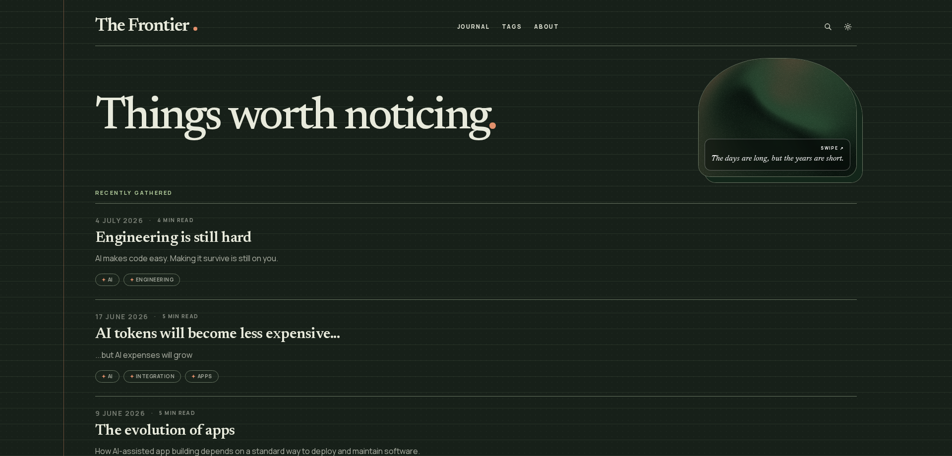 Folio homepage preview